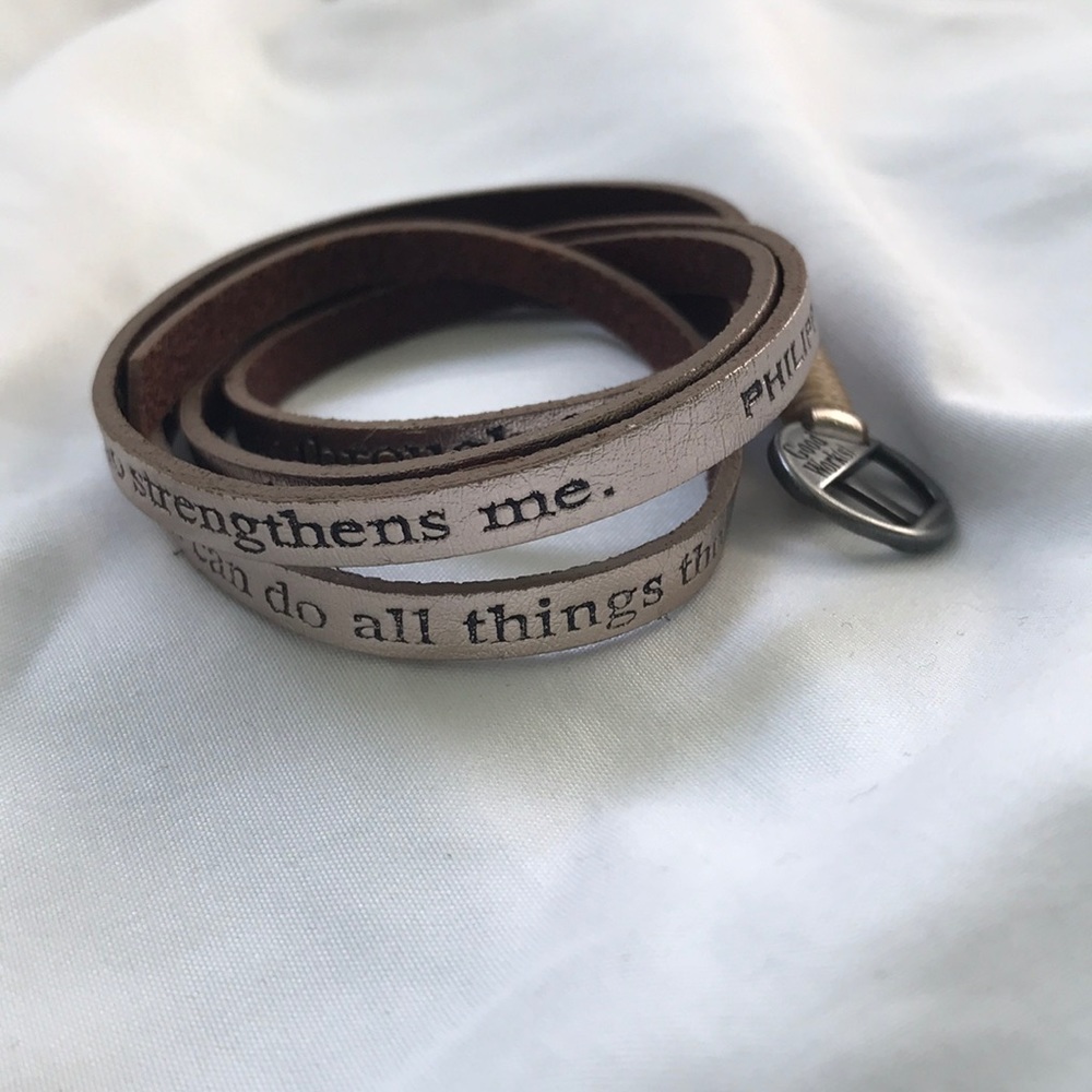 NWOT Good Works Real Leather Biblical Bracelet